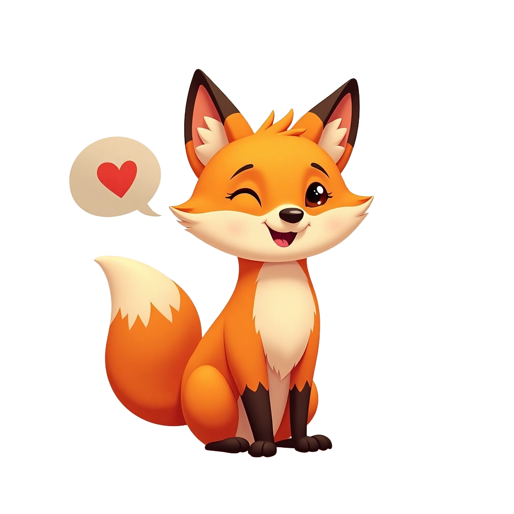 Cute Fox with Love